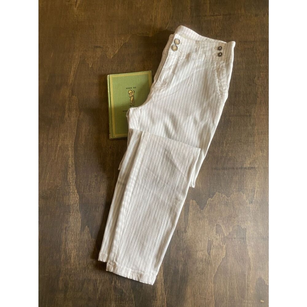 Pilcro and the Letterpress White Pinstripe Casual Pants